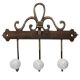White Crackle Ceramic Iron Hooks